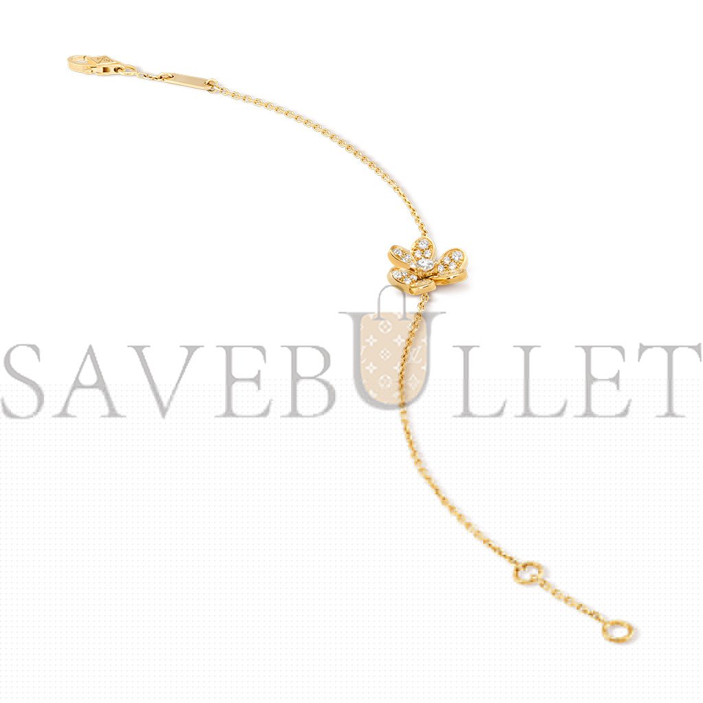 V*N CL*F arpels frivole bracelet, mini model - yellow gold, diamond  vcarp24100